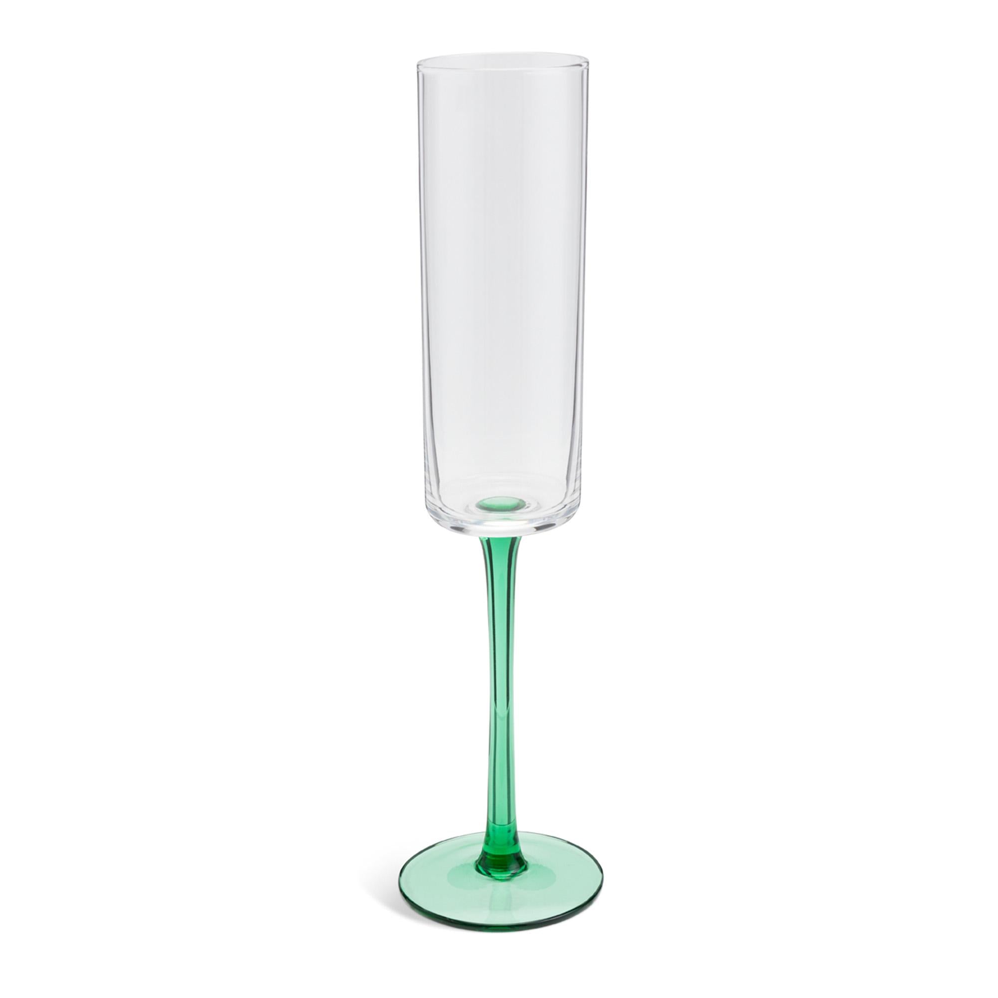 Habitat Coloured Stem Champagne Flute Green GOODS Sainsburys   