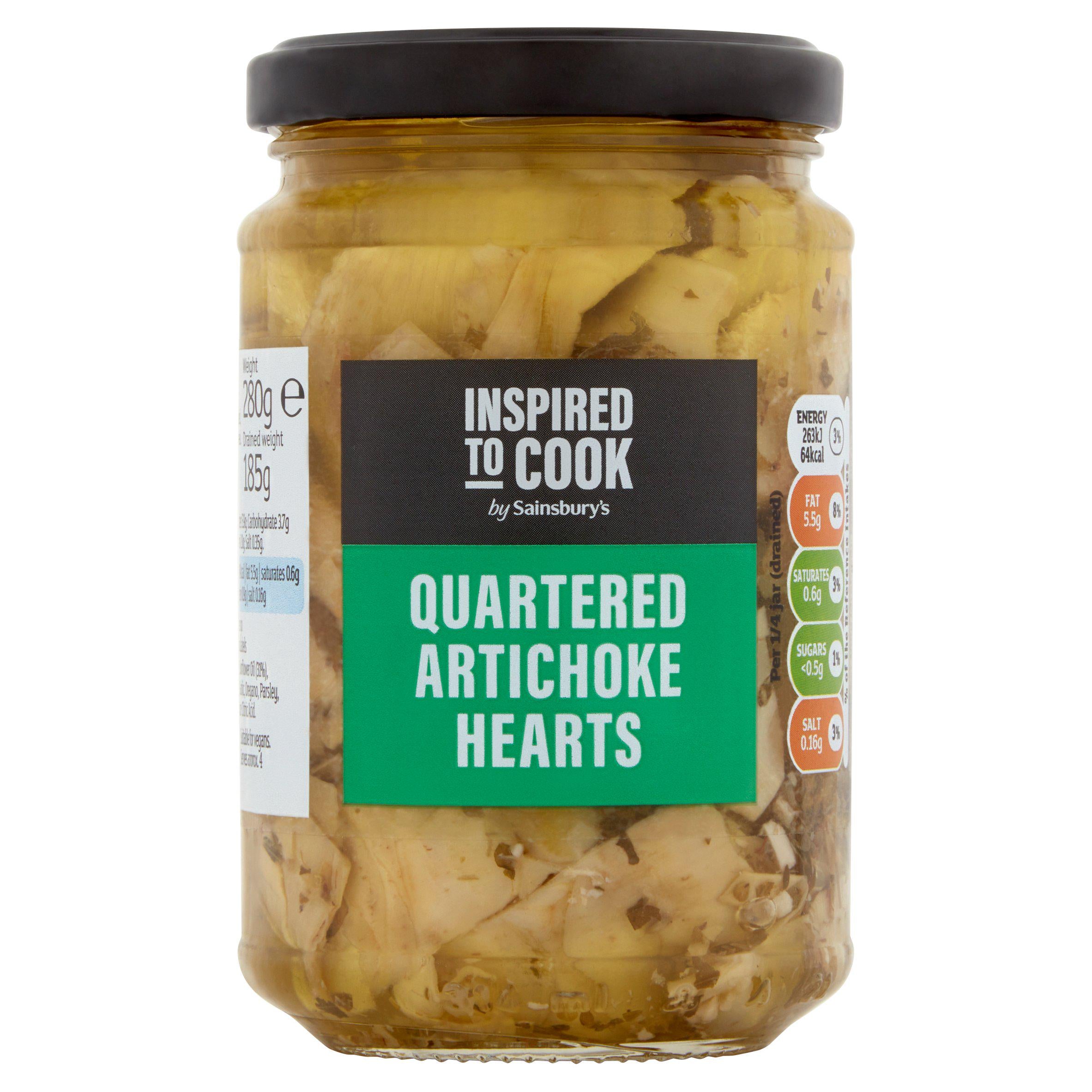 Sainsbury's Quartered Artichoke Hearts, Inspired to Cook 280g (185g*) Olives & antipasti Sainsburys   