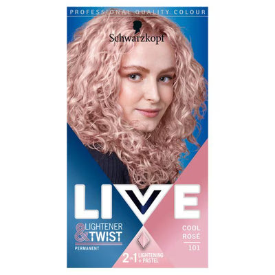 Superdrug Schwarzkopf LIVE Lightener + Twist Permanent Hair Dye Cool Rosé Pink- Buy online at McGrocer