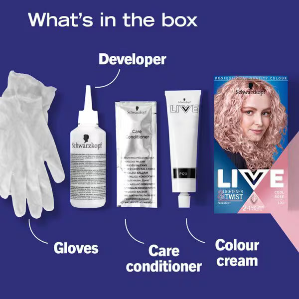 Schwarzkopf LIVE Permanent Hair Dye Cool Rosé Pink (British brand)
