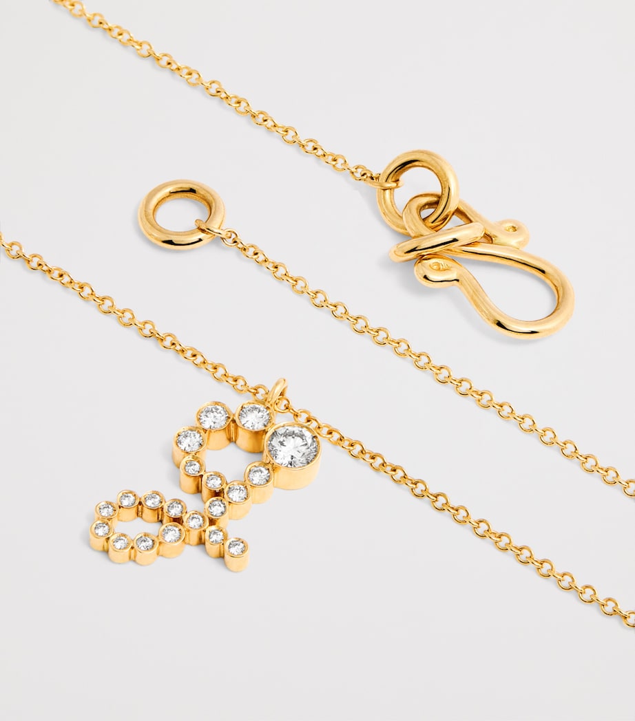 Sophie Bille Brahe yellow gold diamond 'G' necklace - British product