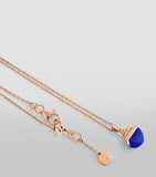 MARLI New York rose gold pendant necklace with diamonds and lapis lazuli - British brand