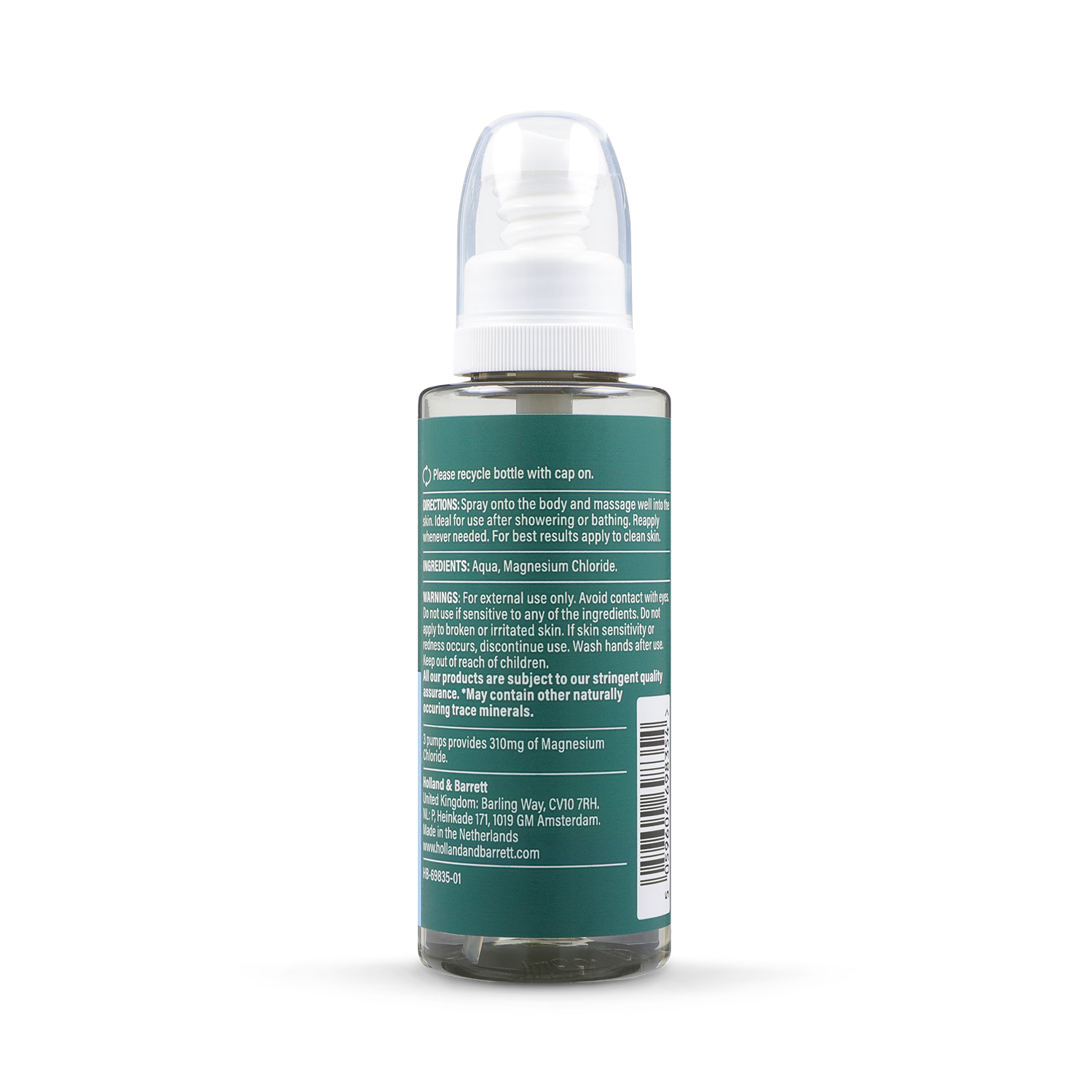 Holland & Barrett Magnesium Spray 100ml Bottle, UK version