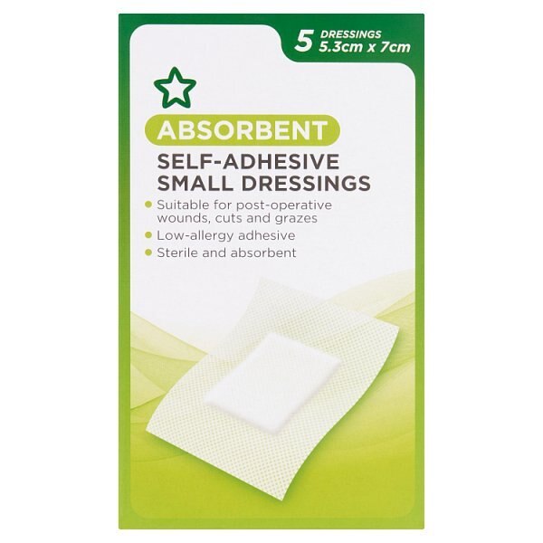 Superdrug Adhesive Wound Dressing Plaster Small 5.3cm x 7cm