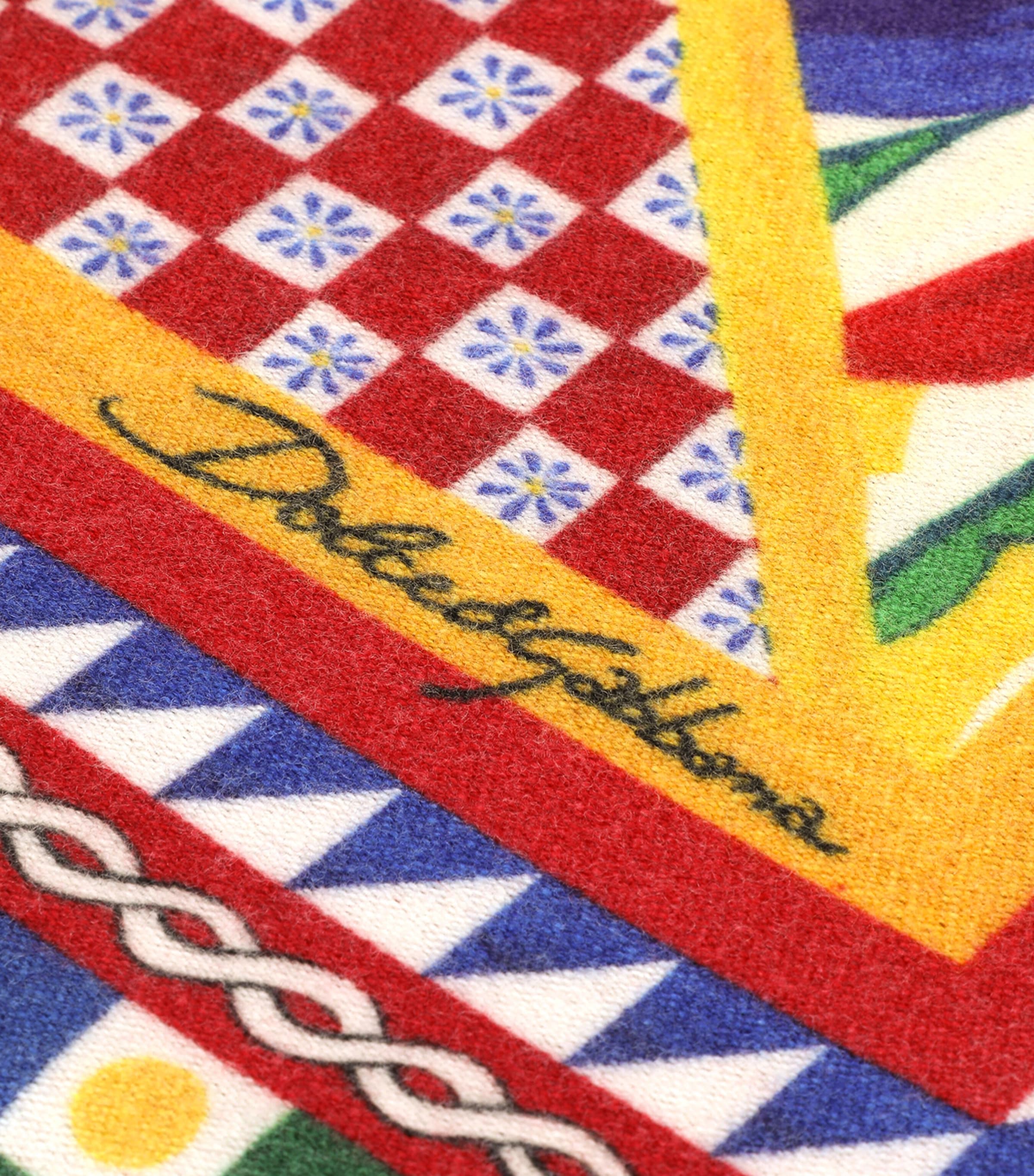 Dolce&Gabbana Casa Wool-Silk Carretto Print Throw 140cm x 180cm - British product