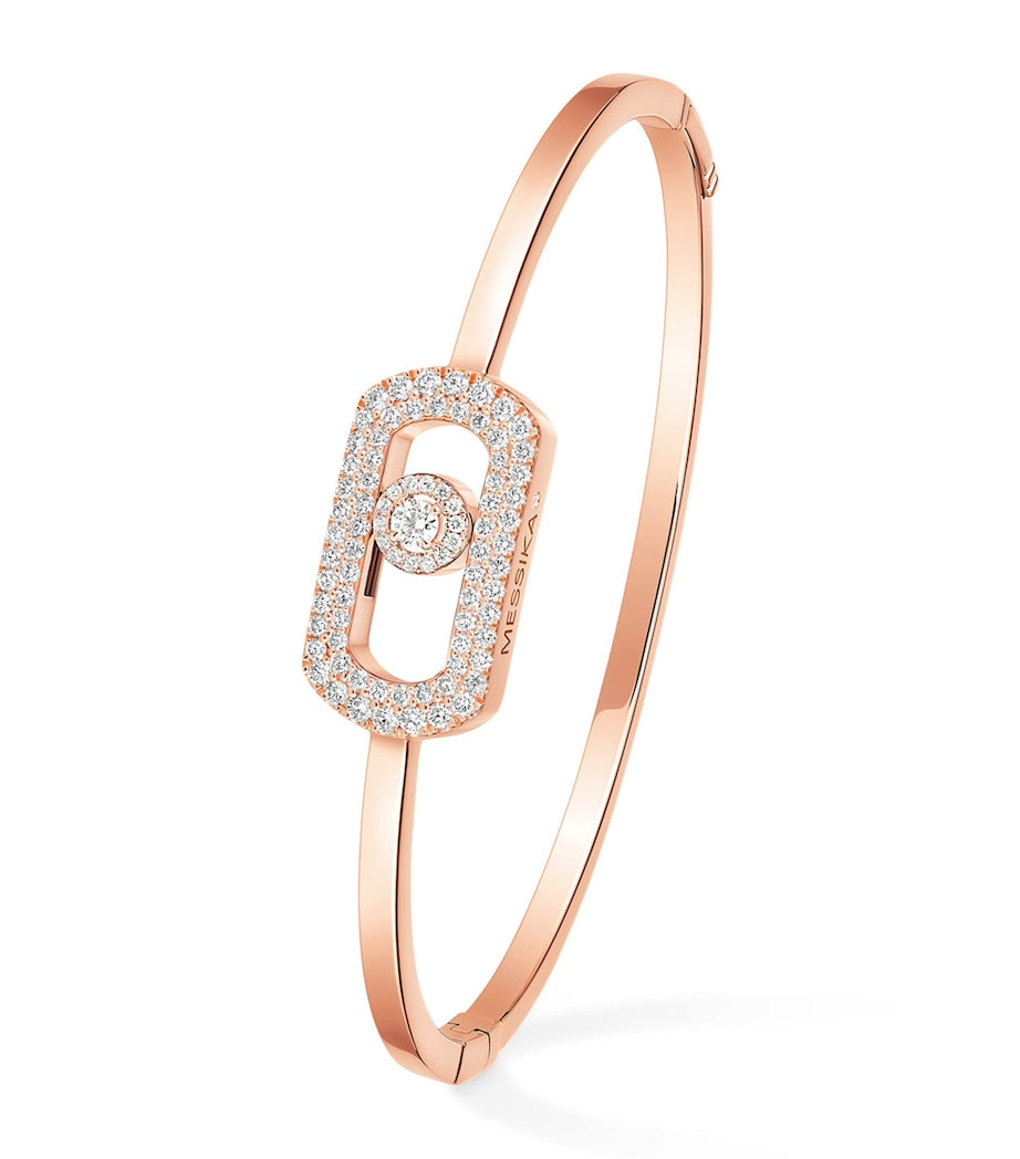 Messika pink gold diamond pavé bangle 0.67ct, UK version