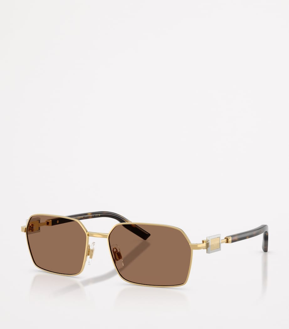 Dolce&Gabbana rectangular wire-frame sunglasses metal frame, imported from the UK