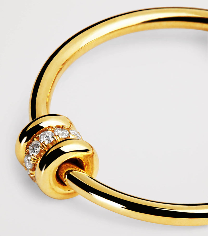 Spinelli Kilcollin Asha hoop earrings 18K yellow gold diamond, imported from the UK