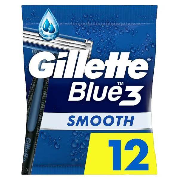 Gillette Blue3 Men's Disposable Razors 12 Pack - British product