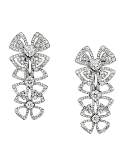 Harrods Bvlgari Fiorever White Gold and Diamond Pendant Earrings- Buy online at McGrocer