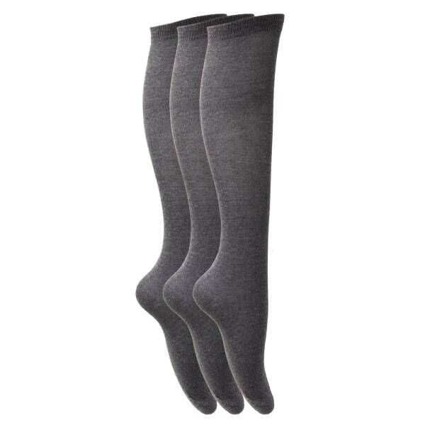 Girls Knee High School Socks (Pack Of 3) (UK Shoe 9-12)