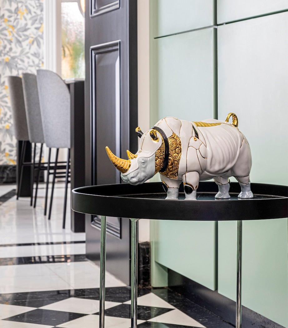 Lladró Cyborg Rhino sculpture 22x45x19 cm (British brand)