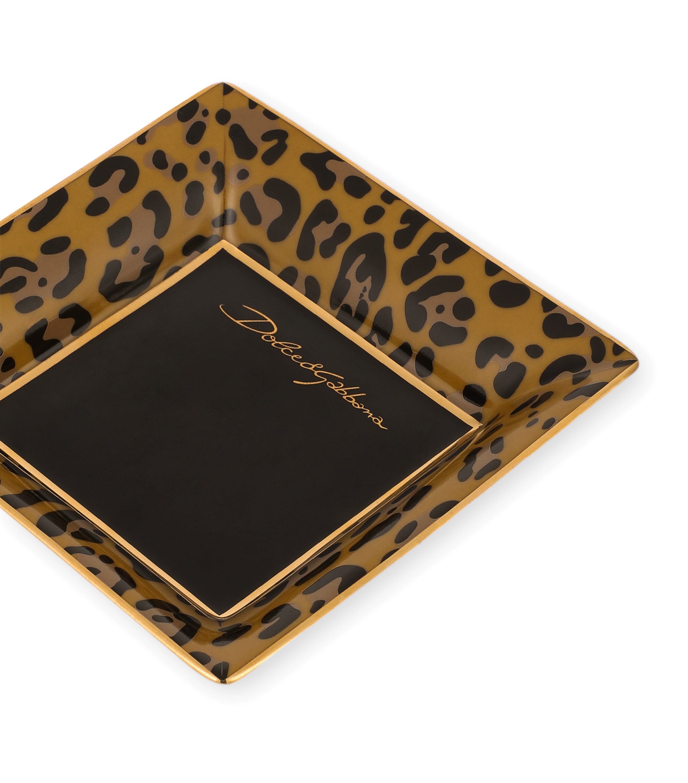 Dolce&Gabbana Casa porcelain leopard decorative square plate 10cm - British product