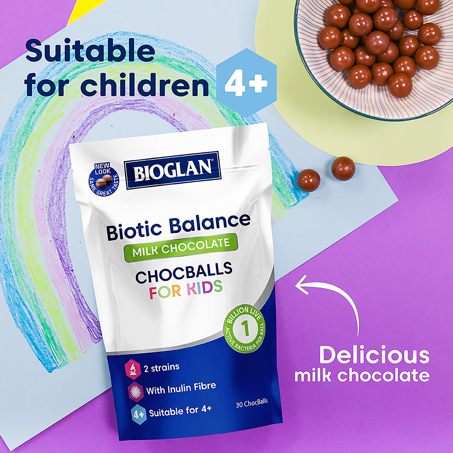 Bioglan Biotic Balance ChocBalls Kids Chocolate 75g - British product