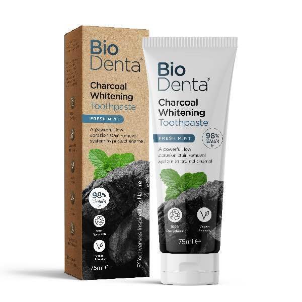 BioDenta Natural Whitening Toothpaste CHARCOAL Vegan-3pk GOODS Superdrug   