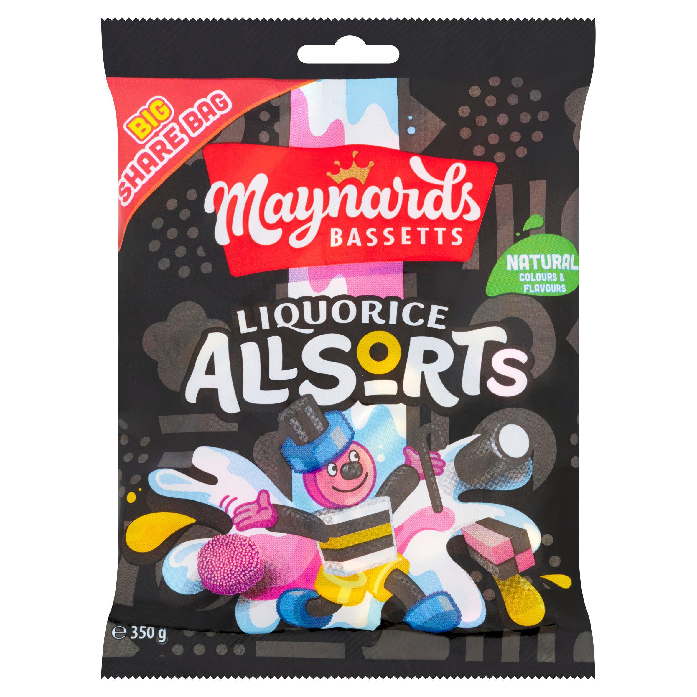 Maynards Bassetts Liquorice Allsorts Sweets Sharing Bag 350g GOODS Sainsburys   