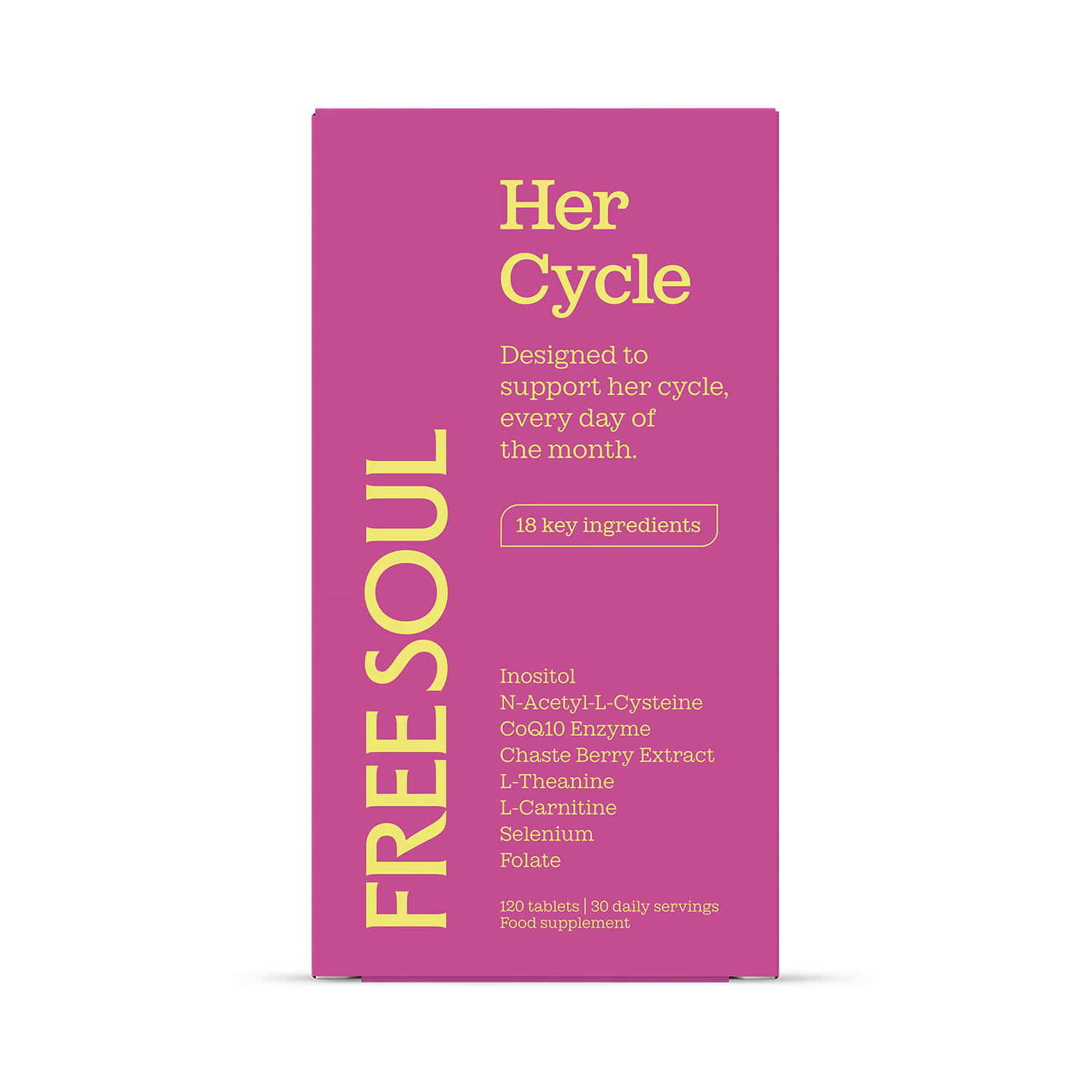 Free Soul Her Cycle supplement 30 servings, imported from the UK