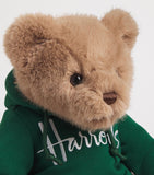 Harrods Henry Bear honey-hued soft toy with removable hoodie 25.5cm, UK version