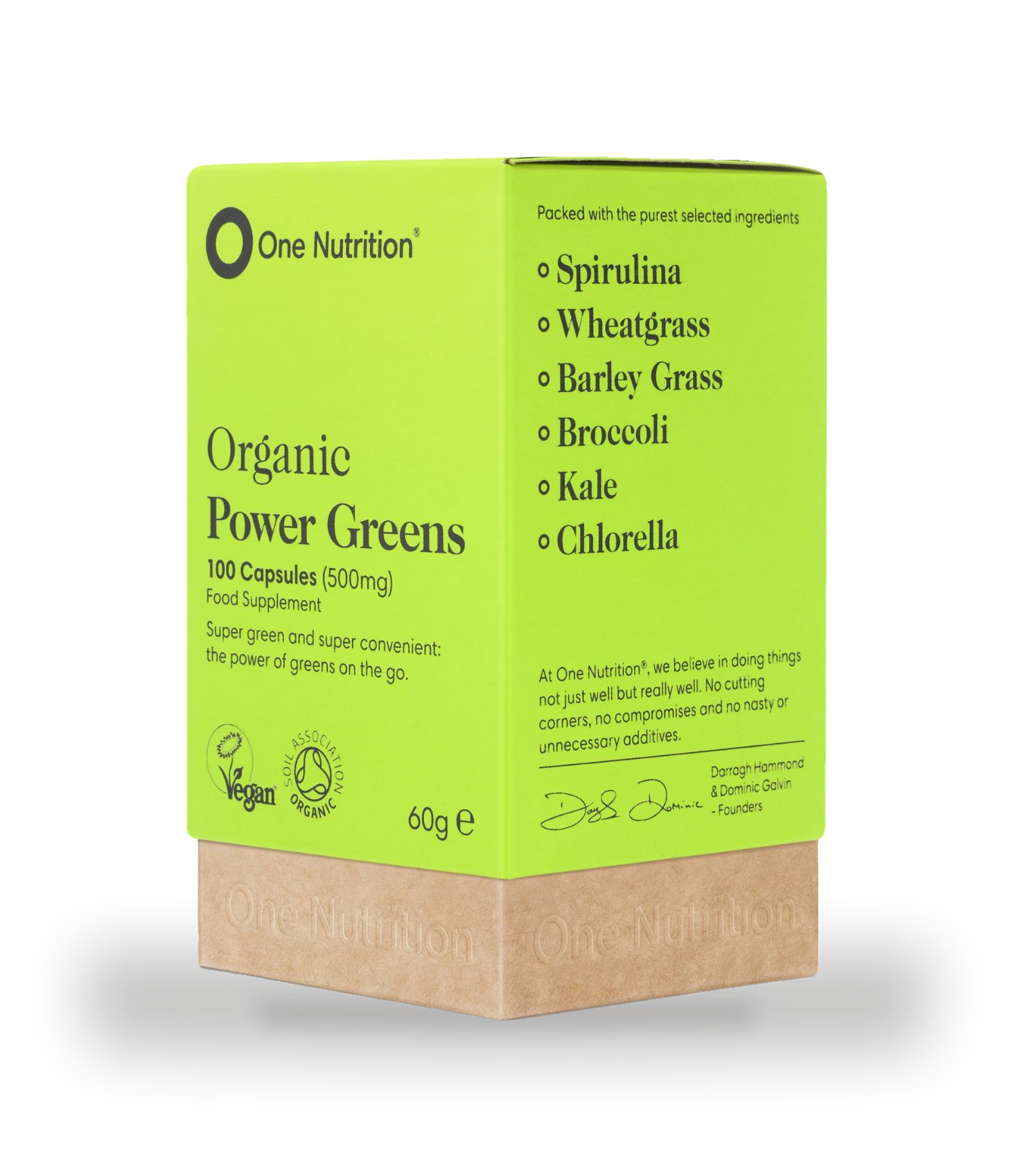 One Nutrition organic power greens 500mg 100 vegecaps (British brand)
