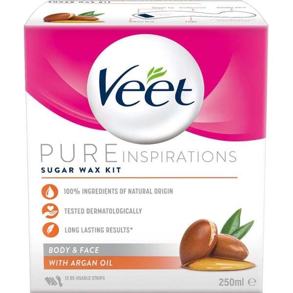 Veet Pure Inspiration Hot Sugar Wax Argan Oil 250ml GOODS Superdrug   