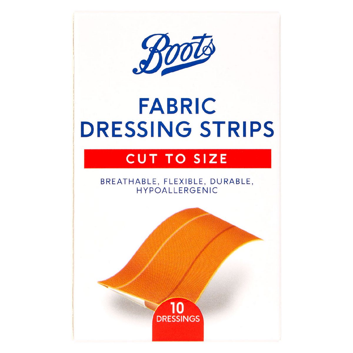 Boots Cut To Size Fabric Dressing Strips - 10 Pack First Aid Boots   