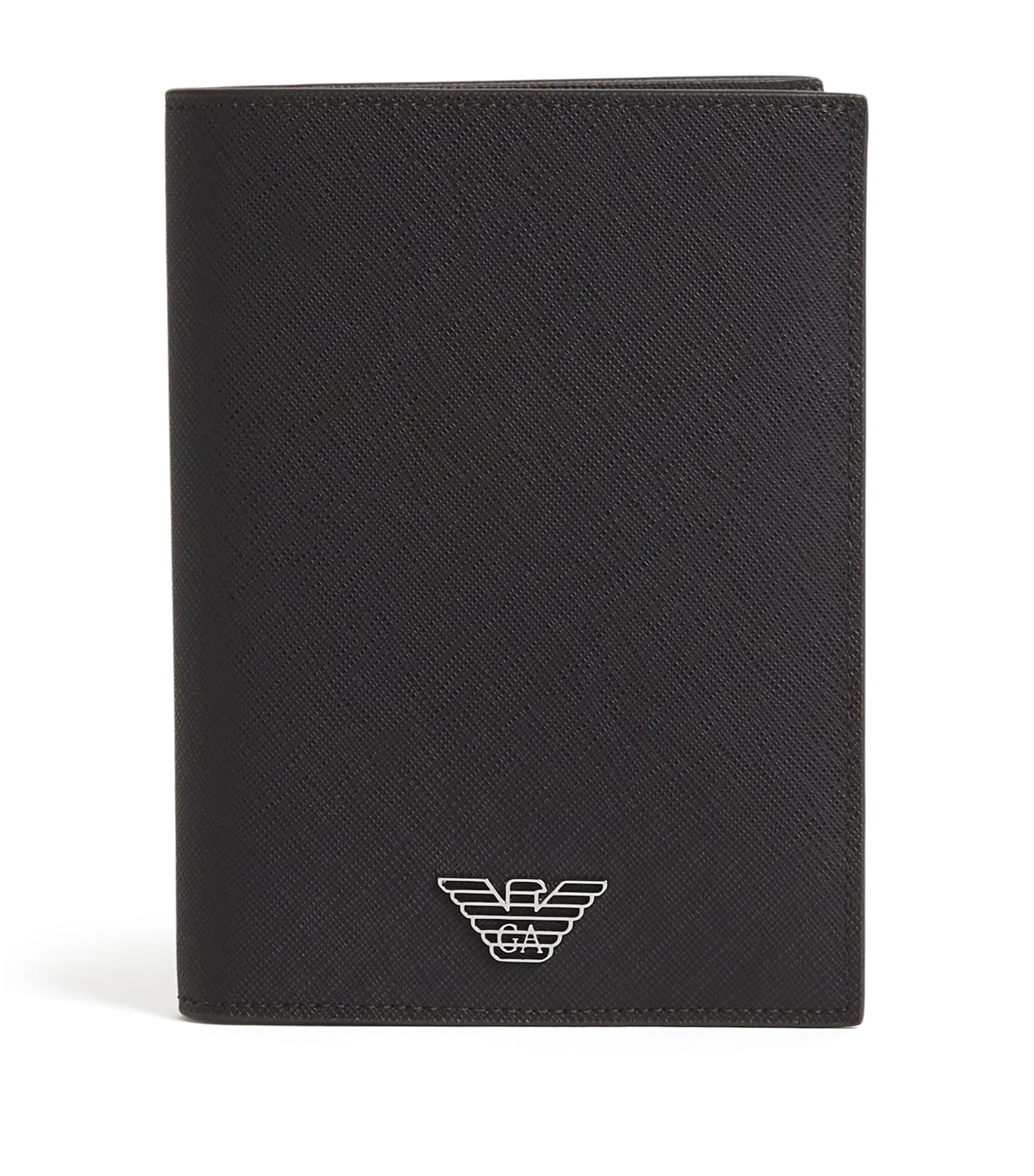 Emporio Armani grained leather passport holder - British product