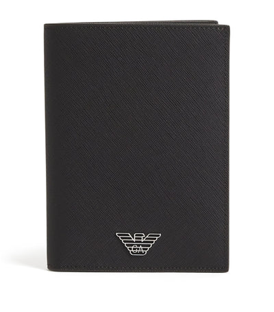 Harrods Emporio Armani Grained Leather Passport Holder Travel Accessory- Buy online at McGrocer
