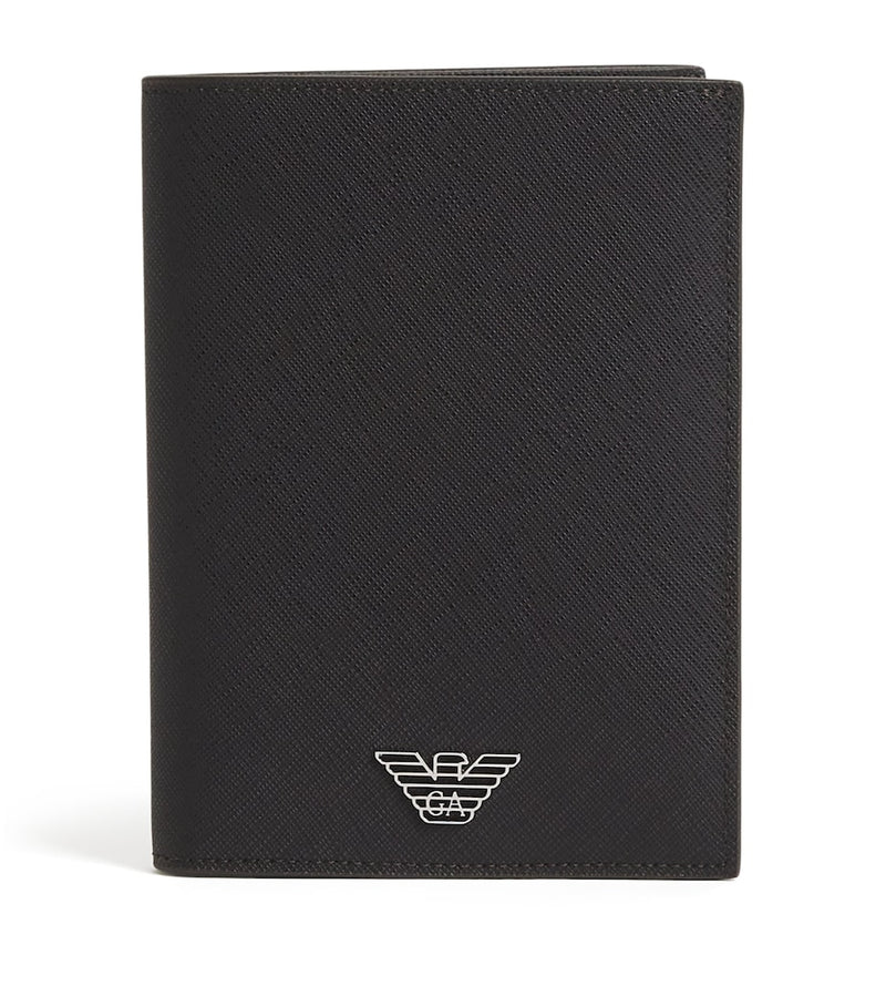 Emporio Armani grained leather passport holder - British product