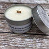 Scented wood wick candle Black Plum Rhubarb 112g, imported from the UK