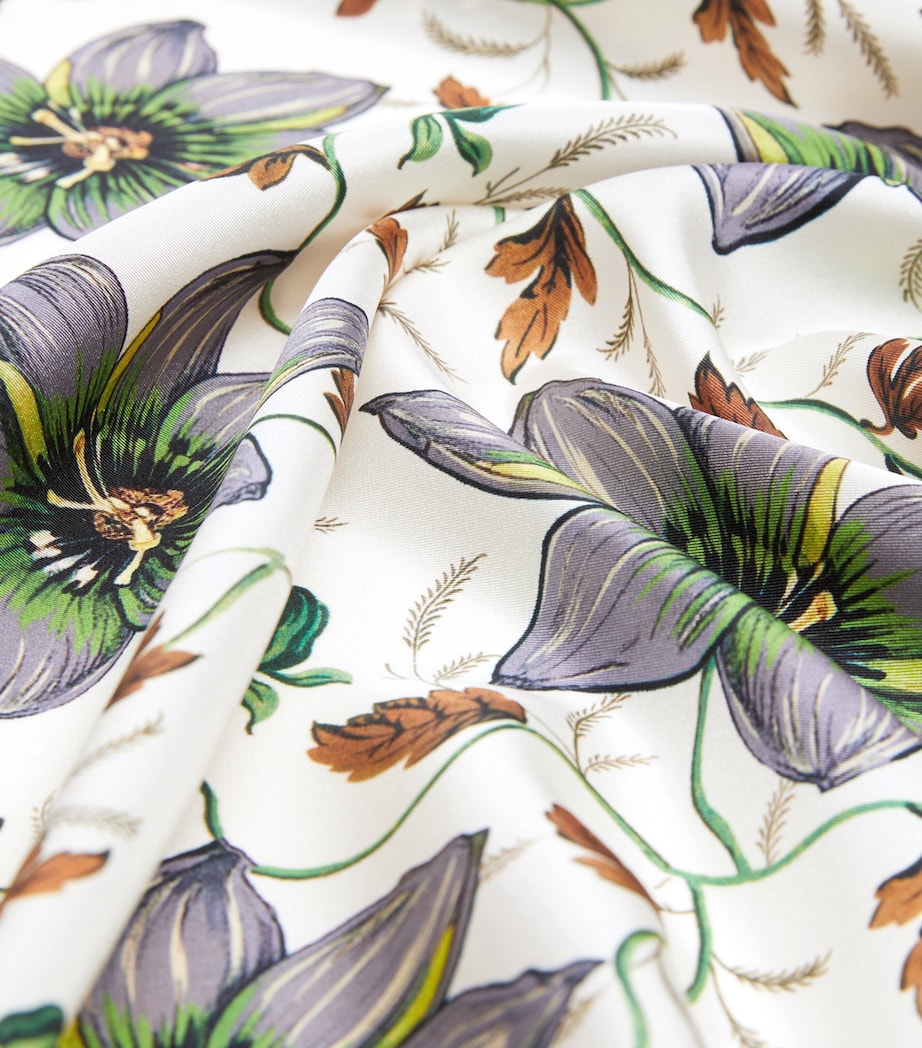 Weekend Max Mara silk twill floral scarf 90cm, imported from the UK