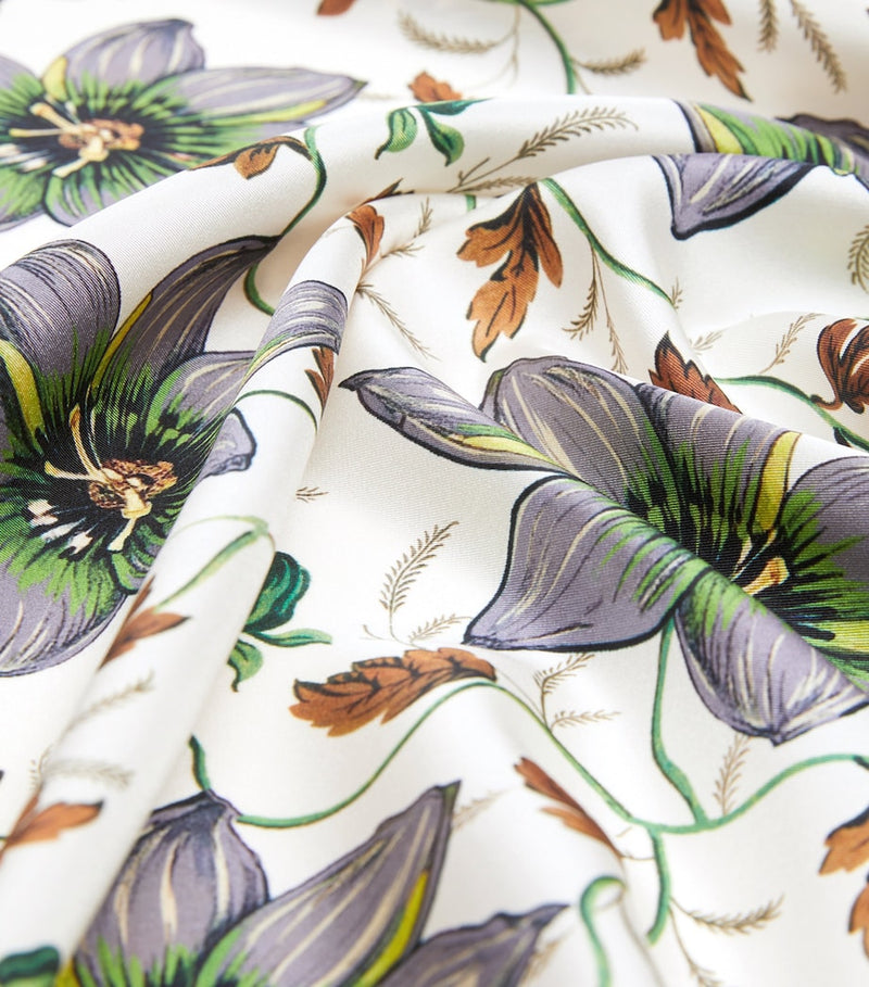 Weekend Max Mara silk twill floral scarf 90cm, imported from the UK