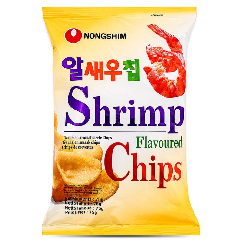 Nongshim shrimp flavoured chips, (British brand)