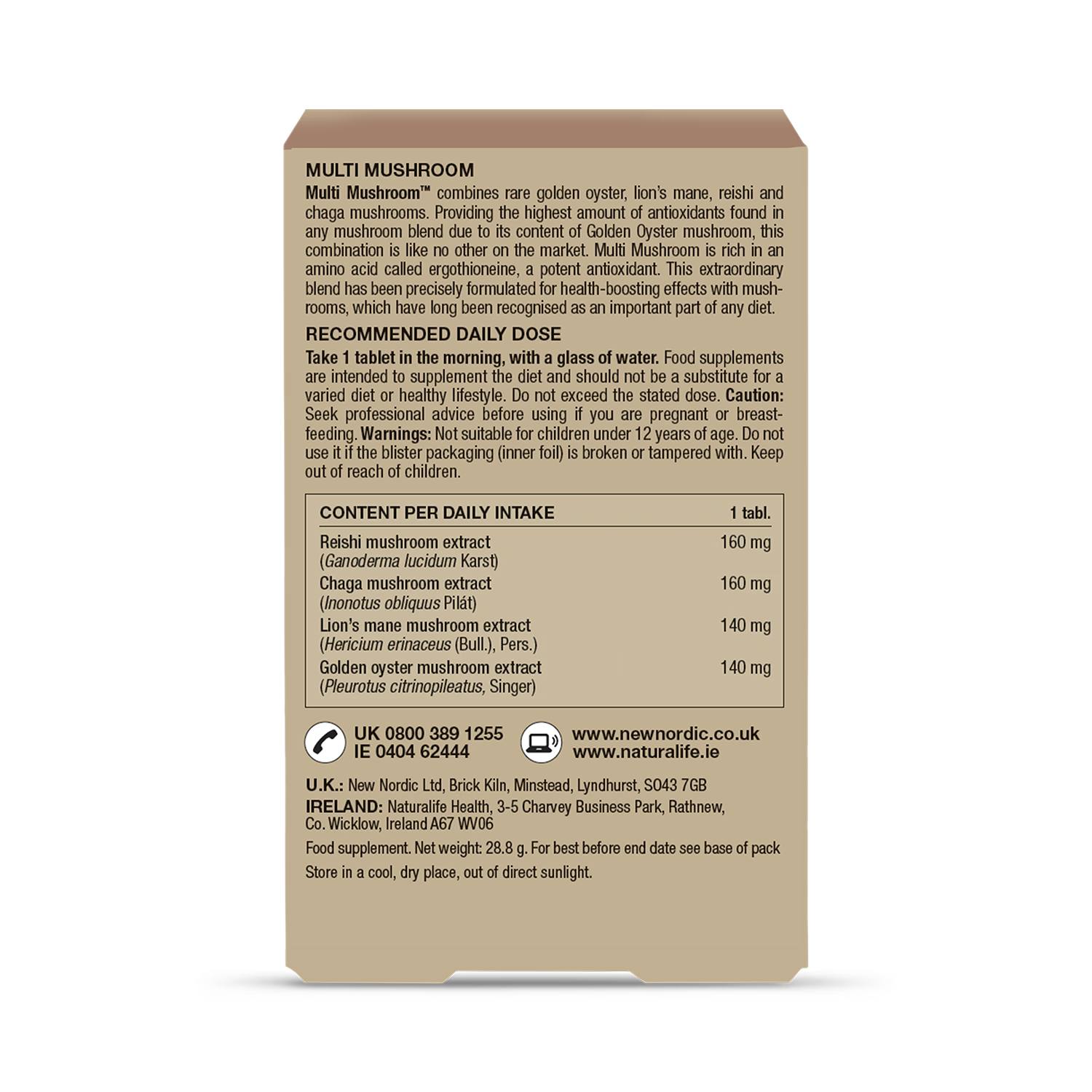 New Nordic Multi Mushrooms supplement 30 tablets - British product