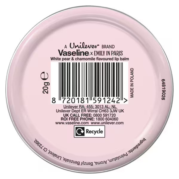 Vaseline Emily in Paris lip balm tin 20g (British brand)