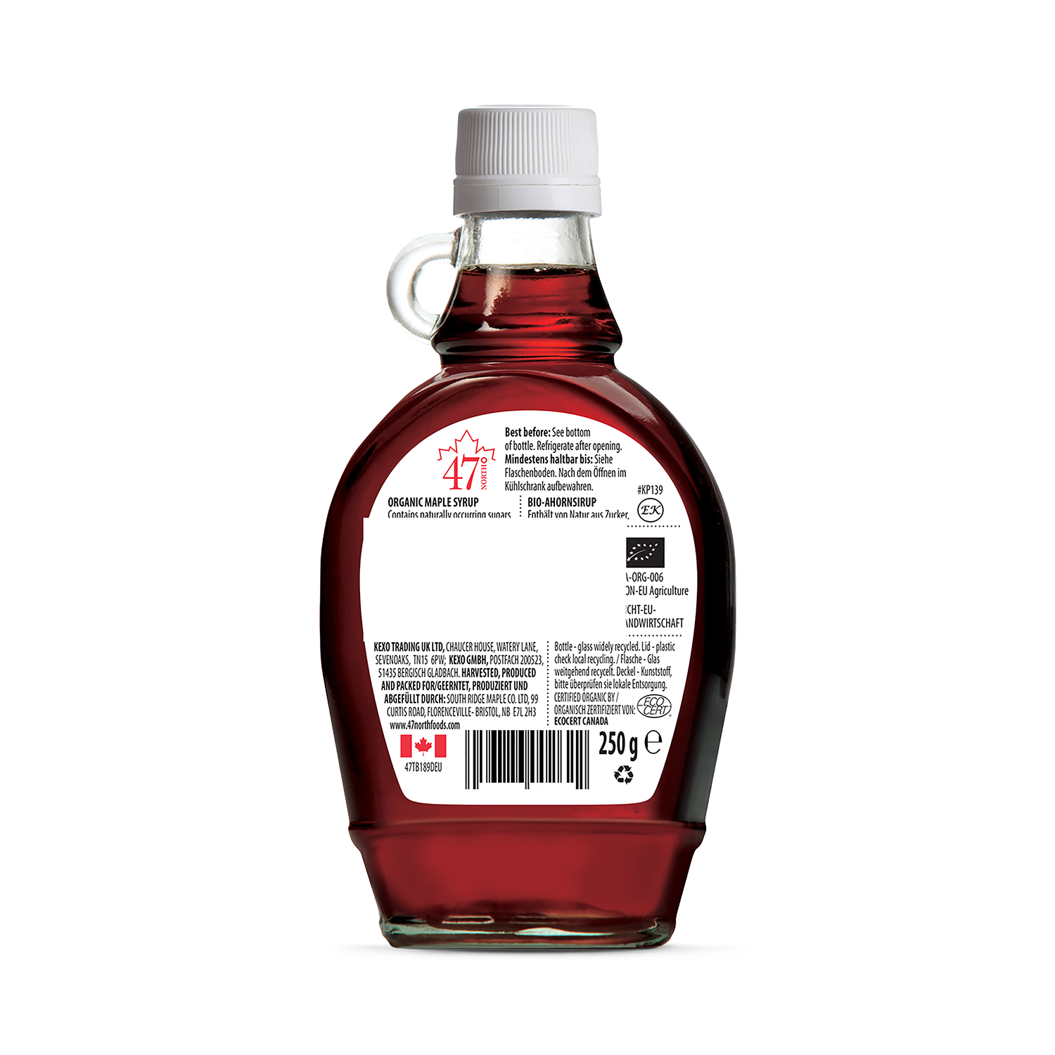 47° North organic maple syrup 250g, imported from the UK