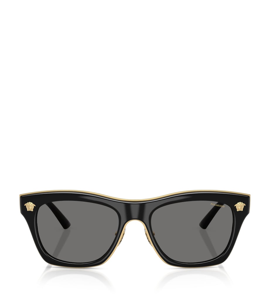 Lunettes de soleil Versace Square Medusa monture en métal doré, version UK