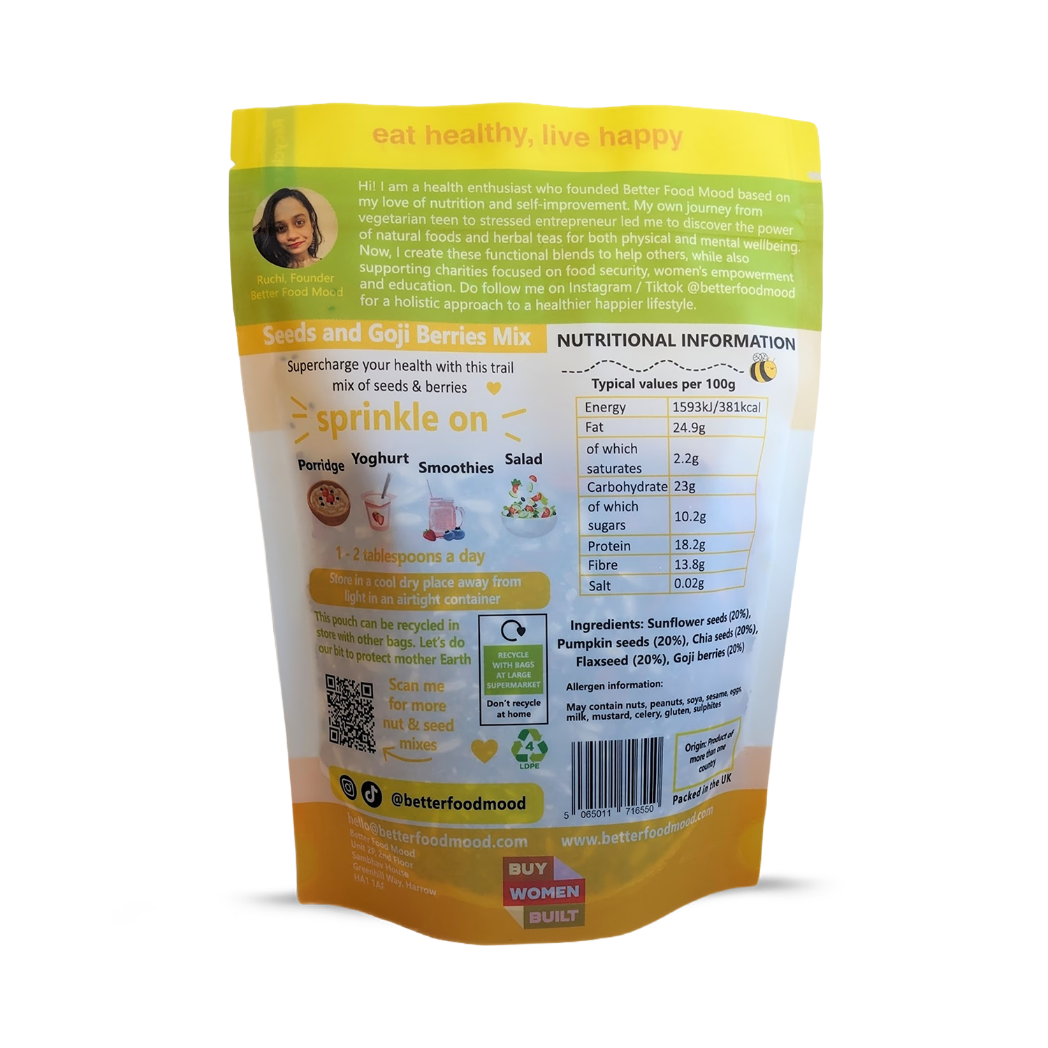 Goji Berry and Mixed Seeds Breakfast Topper 200g, UK version