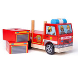 Bigjigs Toys Wooden Stacking Fire Engine Toy GOODS Superdrug   