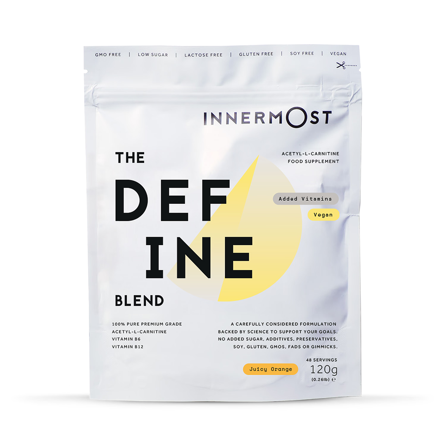 Innermost Define Booster Orange 120g supplement powder, UK version