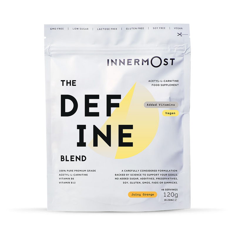 Innermost Define Booster Orange 120g supplement powder, UK version