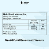 New Leaf Products calcium and vitamin D3 tablets 120 count (British brand)
