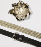 Weekend Max Mara flower belt leather-linen 2cm - British product