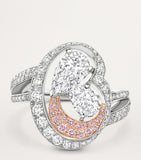 Boodles diamond Motherhood ring, platinum and rose gold (British brand)