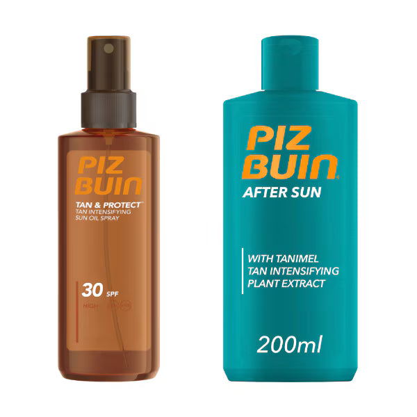 Piz Buin Tan Intensifying Duo Sun Oil and Aftersun Lotion 150ml + 200ml , imported from the UK
