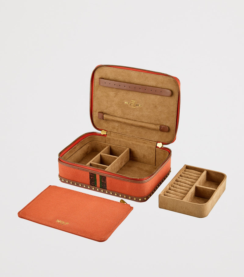 WOLF Ida Travel Zip Jewellery Case (British brand)