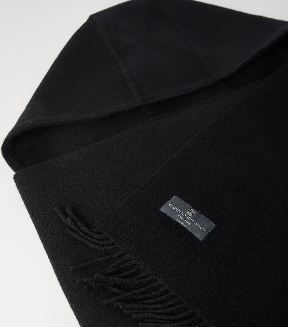 Brunello Cucinelli wool cashmere hood-detail scarf, UK version