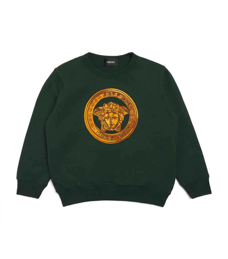 Versace Kids Cotton Embroidered Medusa Sweatshirt 6-14 years (British brand)