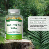 Nature's Truth cod liver oil 1000mg 60 softgels, imported from the UK