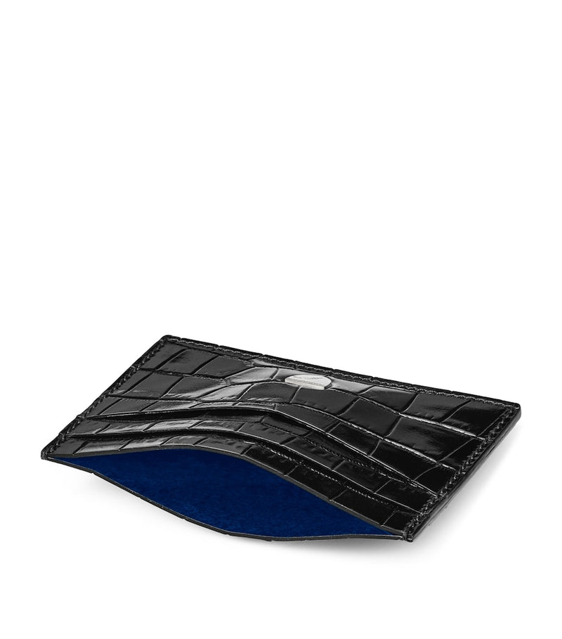 Aspinal of London croc-embossed slim card holder, imported from the UK