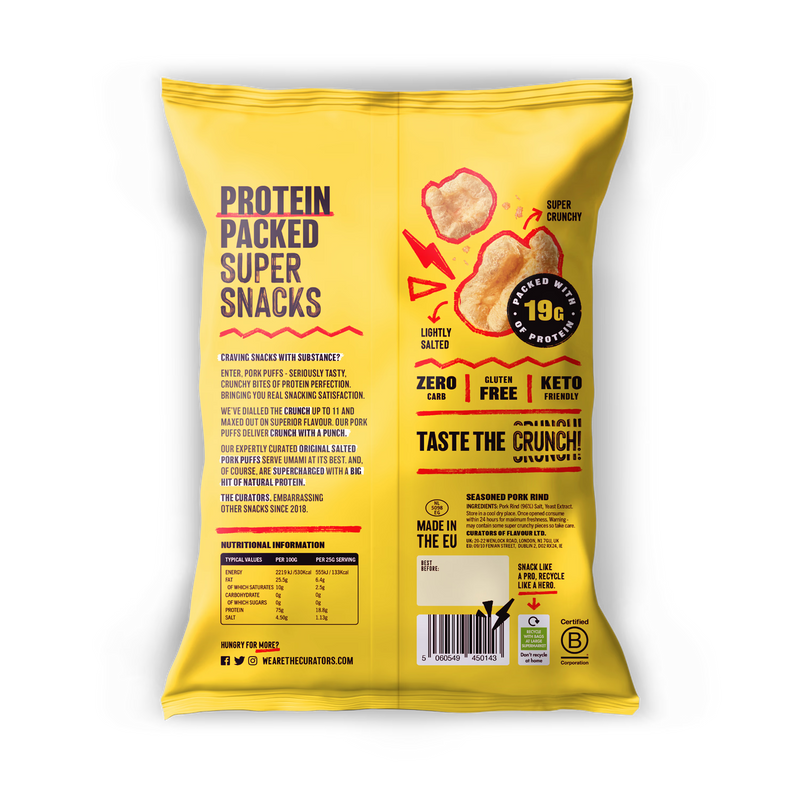 The Curators original salted pork puffs 25g - British product